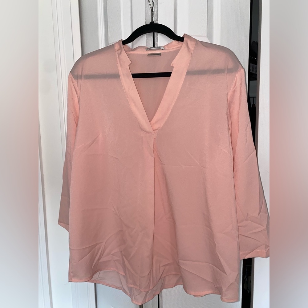 Van Heusen Long Sleeve Blouse Light Pink Salmon Size XL Shirt